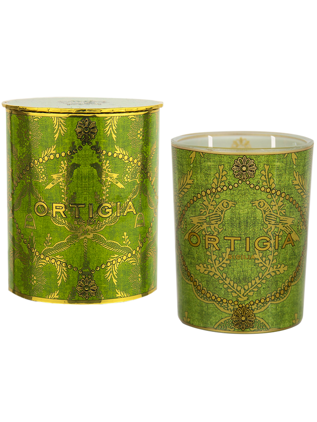 Candela decorata Medium lime di Sicilia